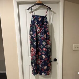 Anthropologie - BHLDN Floral Midi Dress - Navy and Pink